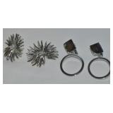 (2) Vtg Silvertone Clip Earring Prs: Marboux +