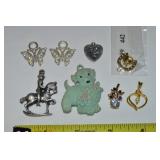 Vintage-Contempo Pendants Lot: Puppy Dog,