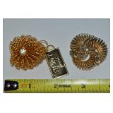 (2) Vtg Goldtone Rhinestone Brooch Lot: Bellini &