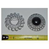 (2) Vintage Sarah Coventry Silvertone Brooch Lot
