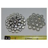 (2) Vintage Silvertone Rhinestone Brooch Lot