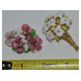 (2) Vtg Goldtone Brooch Lot: Art & Germany