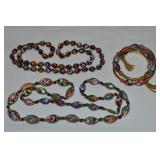 (3) Vtg Goldtone Murano Glass Bead Jewelry Pcs