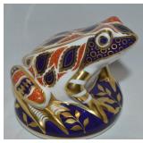 Royal Crown Derby Porcelain Frog Figure 3.75"