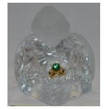 Vtg Fenton Art Glass Frosted & Clear Birthstone