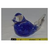 Vtg Joe St Clair Blue Art Glass Bird Figure
