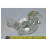 Vintage Fenton Clear Art Glass Sparrow Bird Figure