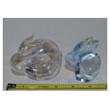 (2) Vtg Bunny Rabbit Figures w/ Oneida Crystal +