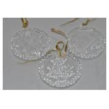 (3) Mikasa Crystal Holiday Magic Disc Ornaments