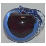Vtg Murano Alfredo Barbini Art Glass Apple Bookend