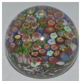 Vtg Murano Italy Millefiori Cane Glass Paperweight