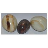 (3) Vintage Polished Carved Stone/Alabaster Eggs