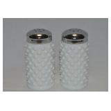 Vtg Fenton Hobnail Milk Glass Salt & Pepper Shaker