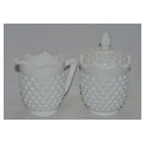 Vtg Fenton Hobnail Milk Glass Large Creamer &