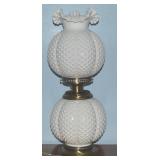 Vtg Fenton Hobnail Milk Glass Double Globe GWTW
