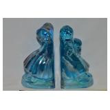Vtg Wheaton Blue Iridescent Art Glass Dutch Boy &