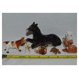 (7) Vtg Porcelain / Ceramic Animal Miniatures: