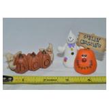 (2) Miniature Decorative Halloween Ghost Decor Pcs