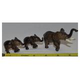 Vtg Hagen Renaker 3pc Porcelain Elephant Family *