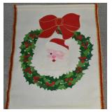 Vintage Felt & Sequined Santa Claus in Wreath