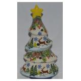 Bolaslawiec Polish Art Pottery Christmas Tree 8"