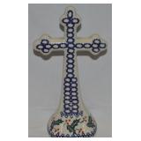 Bolaslawiec Polish Pottery Standing Holly Cross