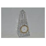 Waterford Crystal Obelisk Desk Clock Paperweight