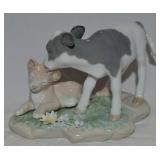 Lladro Spain Porcelain The Calf & The Young Lion