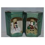 (2) Vtg Brown Bag Cookie Art Stamps: Snowman