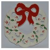 Lenox Porcelain Christmas Wreath Trivet Hot Plate