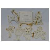 Lenox Porcelain Ivory Pierced 6pc Christmas