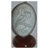 Frank Slip Signed Hand Carved Emu Egg Artwork w/