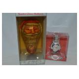 (2) Santa Claus Christmas Ornaments: Enesco