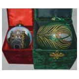 (2) Art Glass Ornaments: Grotto of the Redemption