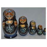 Vtg Carved & Painted Wooden Russian Matyroshka