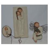 (3) Willow Tree Pcs: Plaque, Ornament + Figure