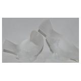 Lalique France Frosted Crystal Sparrow Bird Figure