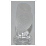 Lalique France Frosted Crystal Raspace Owl Figure