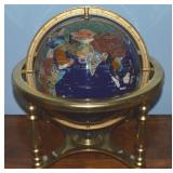 Contempo Gemstone on Lapis Brass World Globe