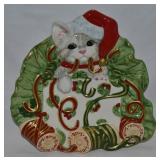 Fitz & Floyd Ceramic Kitty Kringle Cookie Plate