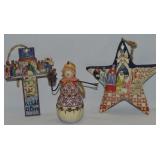 (3) Jim Shore Ornaments: Cross & Star Nativity