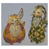 (2) Jim Shore Kitten Cat Ornament Figures