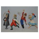 (4) Nutcracker Suite Christmas Ornament Set