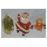 (3) Vintage Christmas Items: Santa Claus 4"