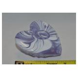 Vtg Studio Art Glass Swirled Heart Paperweight