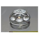 Vtg Golden Crown Faceted Crystal Yoyo Papereweight