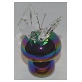 Vtg Spoontiques Iridescent Art Glass Mushroom &