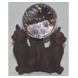 San Pacific Intl Resin 3 Cats Base w/ Art Glass