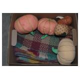 Bankers Box w/ Fall Decor / Fabric Pumpkins+