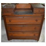 Antique Eastlake 5 Drawer Dresser w/ Marble Insert
